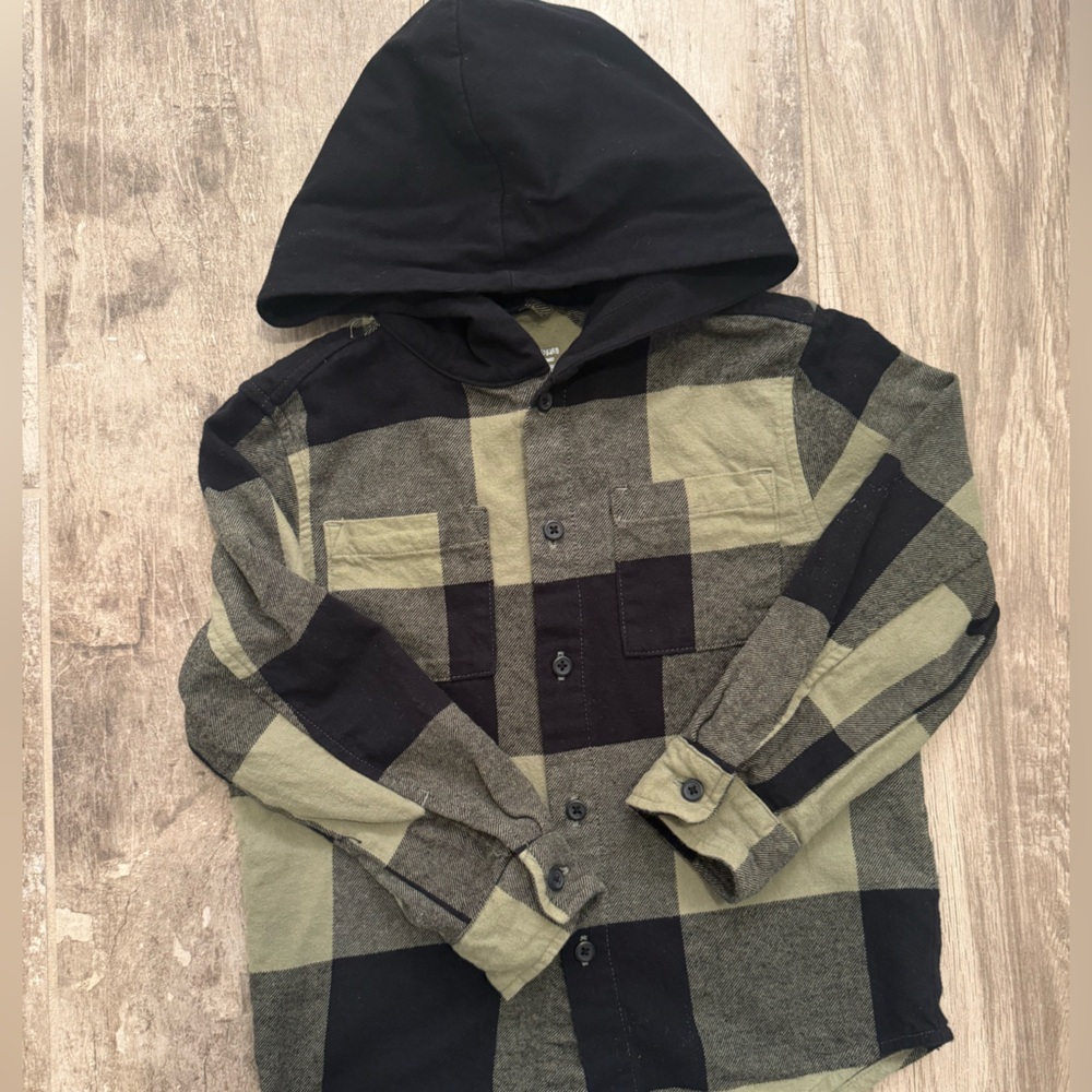 Plaid Hooded Shirt Jacket